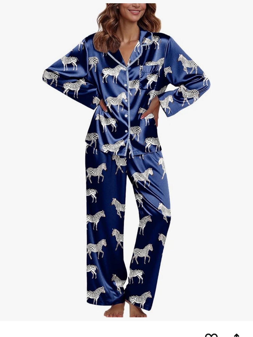 Navy Zebra Print women’s Pajama Set